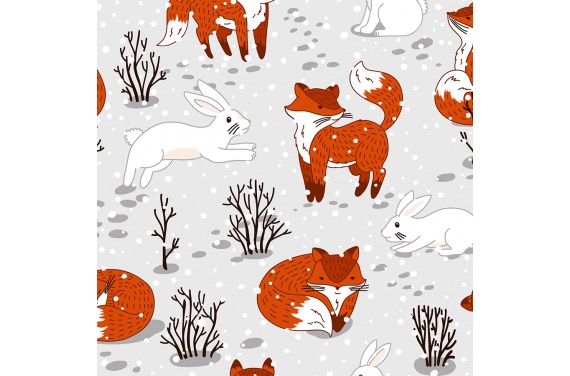 CUTE FOXES AND BUNNY WINTER 2