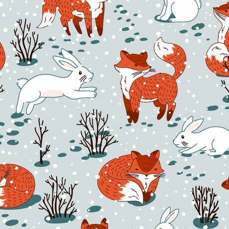 CUTE FOXES AND BUNNY WINTER 1