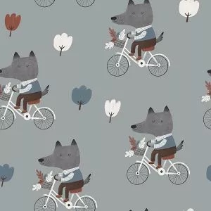 vlk na bicykli