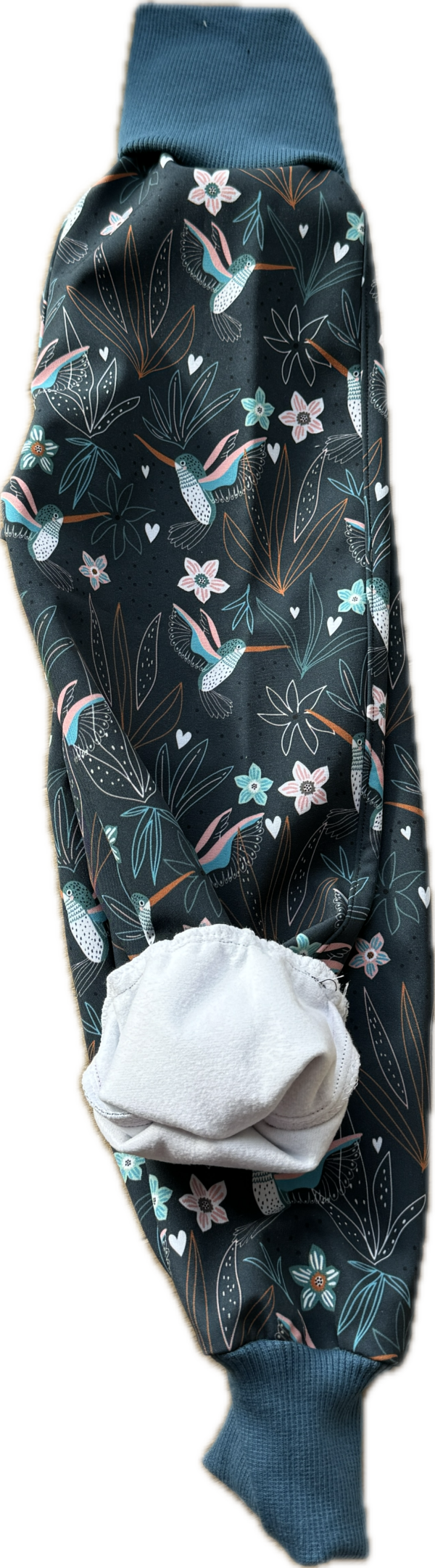 Softshell nohavice s jemným zateplením 110 - SKLADOM - kolibrík/petrol patent