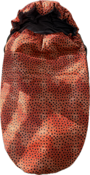 Prechodný fusak nepremokavý  SKLADOM - oranžová s bodkami/zemitý zamat